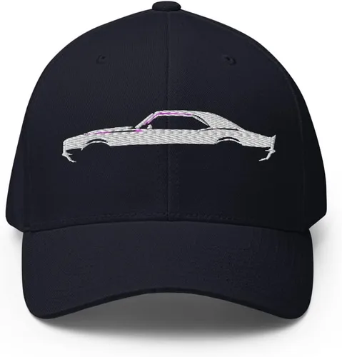 Vista 4 de 1969 Chevy Camaro SS RS American Muscle Car bordado cerrado trasero estructurado gorra flexible Negro