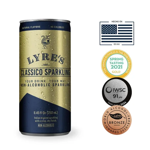 Vista 2 de Lyre’s Classico Paquete de 4, Vino Espumoso Sin Alcohol, Alternativa de Prosecco Sin Graduación Alcohólica, Bebidas Sin Alcohol, Maquetas Enlatadas