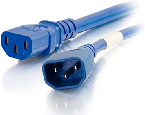 Vista 75 de Cable de alimentación C2G, cable de extensión corto, cable de extensión de alimentación, cable de alimentación de bloqueo, 10A, 250V, negro, 1 pie
