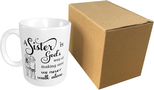 Vista 3 de Taza de café divertida de 11 onzas para regalar a la hermana, taza de té de cerámica para mujeres, regalo perfecto para el día de la madre, Navidad