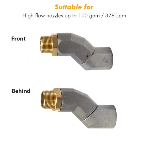 Vista 4 de Giratorio de combustible de 3/4 pulgadas, manguera giratoria de combustible con conector NPT de 3/4 pulgadas con conector giratorio de avión