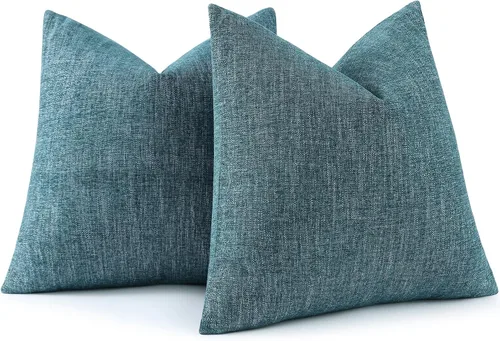 Vista 15 de decorUhome Juego de 2 fundas de almohada decorativas de felpilla otoñal de 12 x 20 pulgadas, fundas de almohada lumbares de granja neutra con Azul