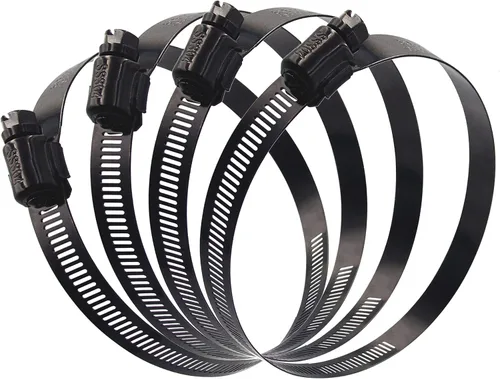 Vista 7 de ISPINNER 4 abrazaderas de manguera de engranaje helicoidal de acero inoxidable ajustable de 3 pulgadas con rango de tamaño de 2.047-2.992 in