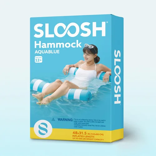 Vista 8 de SLOOSH Hammock Pool Floats Adults, 4-in-1 Multi-Purpose Inflatable Pool Floaties PVC Water Hammock Lounge Floaties