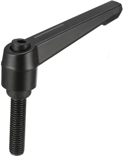 Vista 14 de uxcell Mango M6 x 1.575 in Palanca de sujeción ajustable Rosca Botón de trinquete Macho Roscado Perillas de tornillo giratorio Pernos con palanca