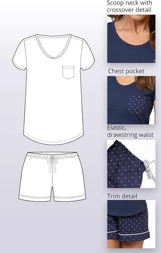 Vista 5 de PajamaGram Pajamas For Women Shorts Set - Cotton PJs, 100% Cotton