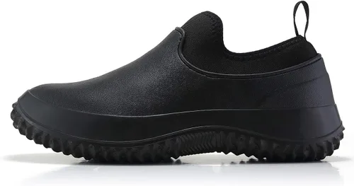 Vista 2 de YUKTOPA Zuecos de trabajo impermeables antideslizantes para hombre y mujer, resistentes al aceite, zapatos de chef de seguridad, zapatos de trabajo