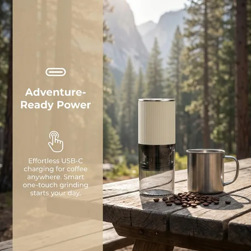 Vista 4 de Portable Electric Burr Coffee Grinder, 40g Capacity