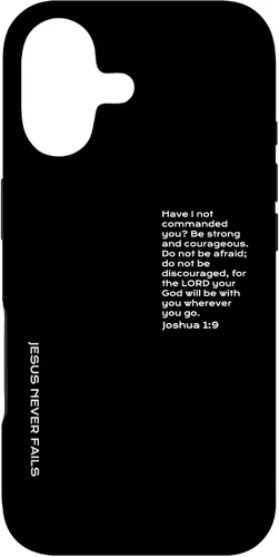 Vista 32 de iPhone 13 Pro Max Be Strong And Courageous, Joshua 1, funda cristiana del día del padre