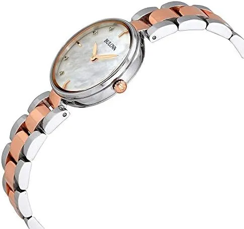Vista 3 de Bulova 98P147 - Pulsera de reloj de dos tonos de acero inoxidable de dos tonos para mujer (0.472 in)