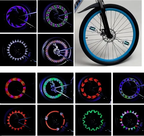 Vista 10 de DAWAY Luces LED para ruedas de bicicleta - A12 Luz impermeable genial para neumáticos de bicicleta, luces de radios de seguridad para niños, niñas