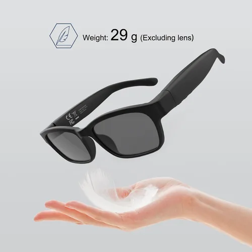 Vista 5 de Lentes inteligentes Bluetooth para hombres y mujeres, lentes polarizados de audio con auriculares Bluetooth, micrófono, protección UV, asistente