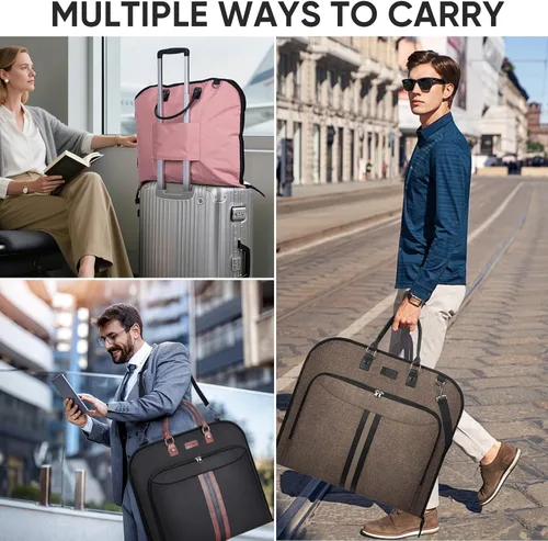 Vista 6 de Bolsa de ropa de viaje BALEINE, bolsa de traje de viaje para hombres, bolsa de ropa de 42'' impermeable para llevar, bolsa de ropa de viaje