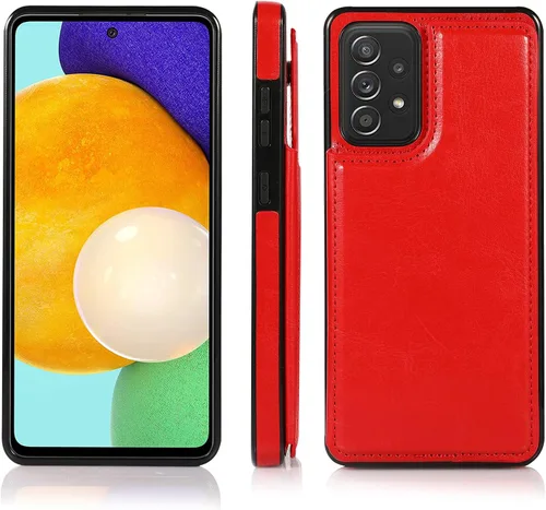 Vista 14 de UEEBAI Funda para Samsung Galaxy A53 5G, funda de cuero PU de lujo con [dos cierres magnéticos] [ranuras para tarjetas] Función de atril Durable A
