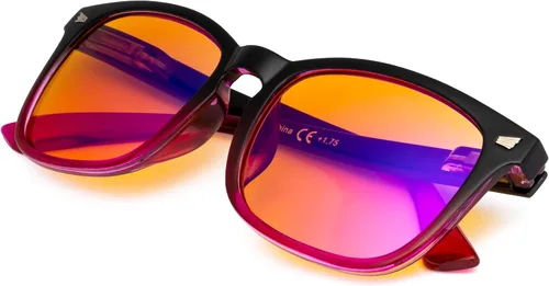 Vista 21 de Gafas de lectura cuadradas de gran tamaño con bloqueo de luz azul para mujeres y hombres