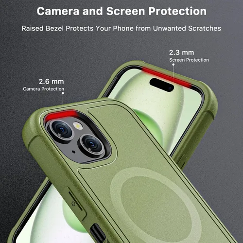 Vista 11 de MYBAT PRO Maverick Series - Funda para iPhone 15 Plus, protección militar resistente contra caídas, compatible con MagSafe, protector de pantalla