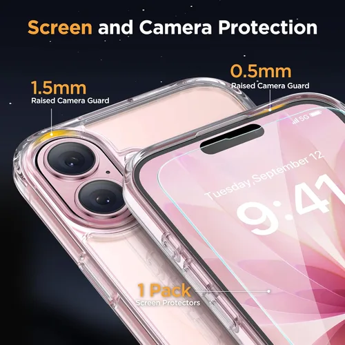 Vista 5 de Miracase - Funda magnética para teléfono 17 (compatible con MagSafe) con protector de pantalla de grado militar, funda mate translúcida antihuellas