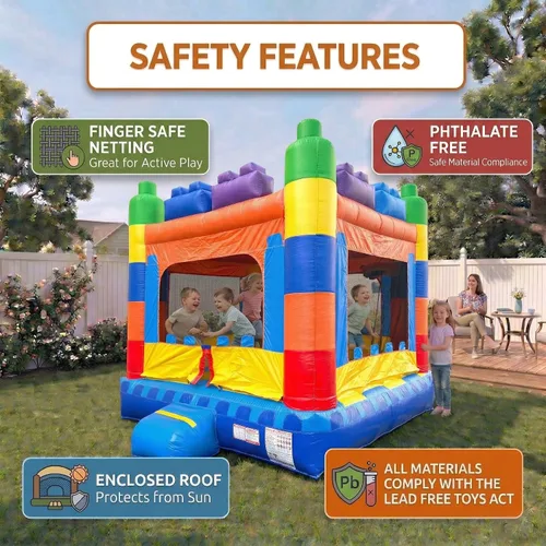 Vista 6 de Pogo Bounce House - Bloque de construcción inflable comercial para castillo y soplador