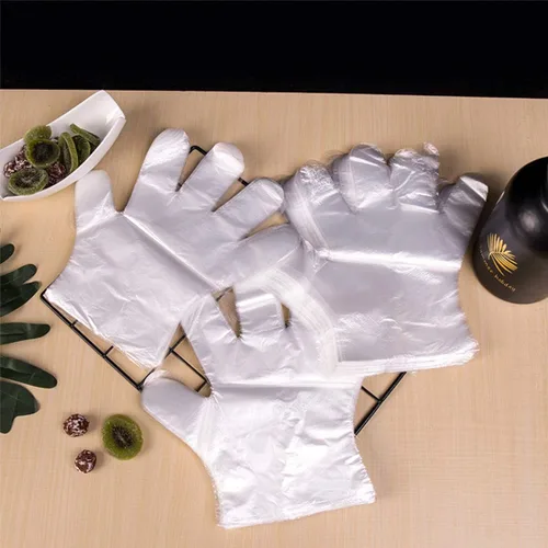 Vista 4 de HLIN 1500 guantes de plástico desechables – Guantes de preparación de alimentos desechables transparentes para servicio de alimentos, limpieza