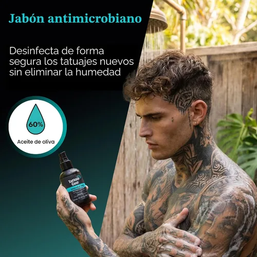 Vista 4 de Tattoo Goo El kit de cuidado posterior incluye jabón antimicrobiano, bálsamo y loción, cuidado del tatuaje para mejorar el color + curación rápida