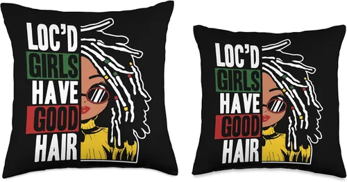Vista 3 de Locs Afro Dreadlocks Love Beauty Hair Loc'd Good Hair - Almohada negra de niña africana americana, 16 x 16 pulgadas, multicolor