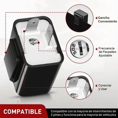 Vista 2 de Nilight 4 piezas relé intermitente ajustable de 2 pines, relé intermitente electrónico, 12V, corrige la señal de giro de motocicleta e intermitente