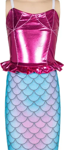 Vista 4 de Little Girls Mermaid Princess Costume for Girls Dress Up Party with Gloves,Crown Mace
