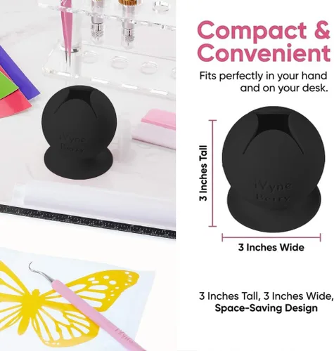 Vista 7 de iVyne Berry Suctioned Vinyl Weeding Scrap Collector & Holder para herramientas de deshierbe para vinilo - Negro