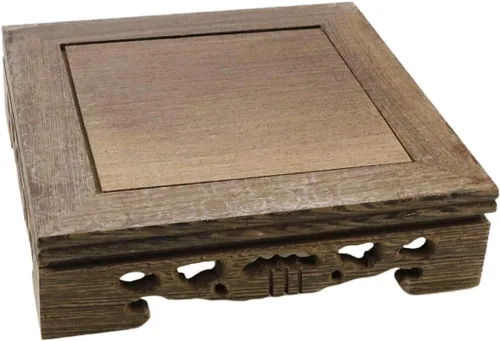 Vista 11 de Base de madera, pedestal tradicional, soporte de exhibición de artesanía tradicional, base de madera, jarrón oriental, decoración de base de tetera