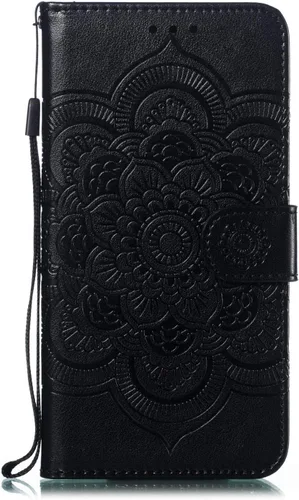 Vista 2 de LEECOCO - Funda para Galaxy A10E con diseño de mandala en relieve de piel sintética de lujo, cartera con tapa para cuaderno, soporte magnético