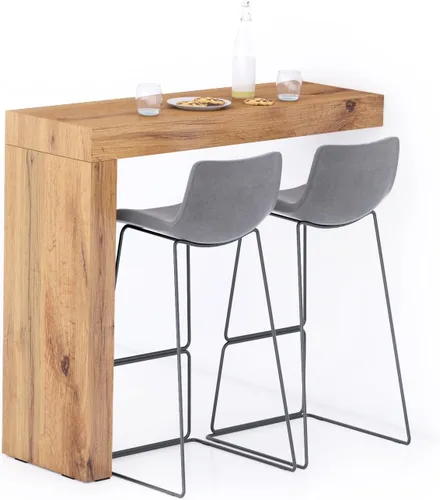 Vista 24 de Mobili Fiver Evolution - Mesa alta de bar de cocina fabricada en Italia Ahorra Espacio, Mesa de altura de mostrador montada en la pared para 1