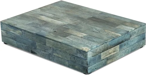 Vista 8 de Handicrafts Home Organizador para joyas y caja de almacenamiento, cajas decorativas para mujer y chicas, para envoltura, estampado de cheurón blanco