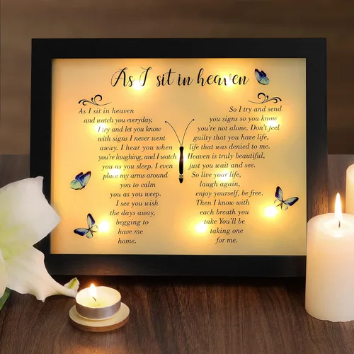 Vista 8 de Caja de sombra LED para regalos conmemorativos, regalo de condolencias en memoria de un ser querido, regalo de recuerdo por pérdida de madre, padre