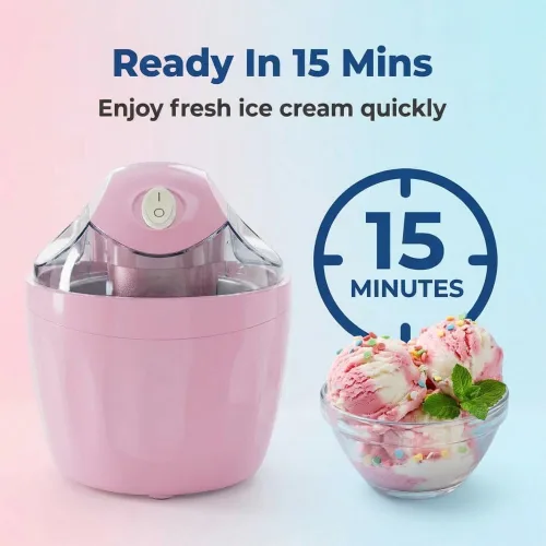 Vista 3 de Mini máquina para hacer helados, pequeña máquina para hacer postres personales para gelato, sorbete de yogur congelado, máquina de helados