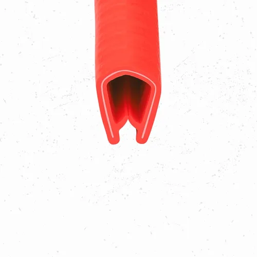 Vista 2 de Borde rojo grande altura en U - 21/32" U altura x 3/64" - 5/32". Rango de agarre (250 pies)