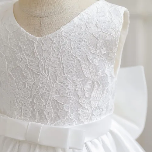 Vista 5 de NNJXD - Vestido de princesa de tul con flores, para usar en bodas, para niñas pequeñas y bebés