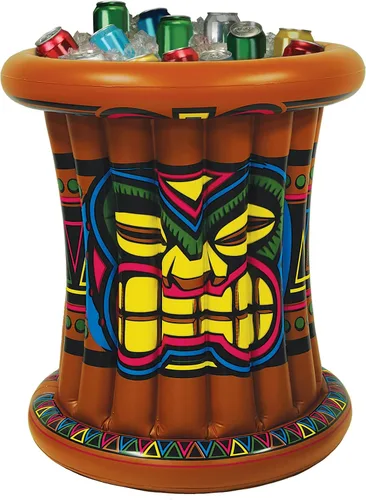 Vista 4 de Beistle 50257 Hielera inflable Tiki de 22 x 25 pulgadas, paquete de 1, multicolor