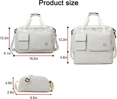 Vista 15 de Pequeña bolsa de gimnasio para mujer, bolsa de viaje con compartimento para zapatos