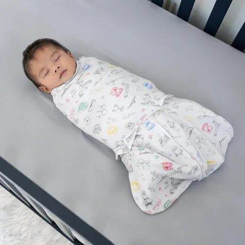 Vista 3 de HALO Harry Potter saco de dormir envolvente 100% algodón, manta vestible ajustable de 3 vías, TOG 1.5, Harry Potter Enchanted, recién nacido, 0-3