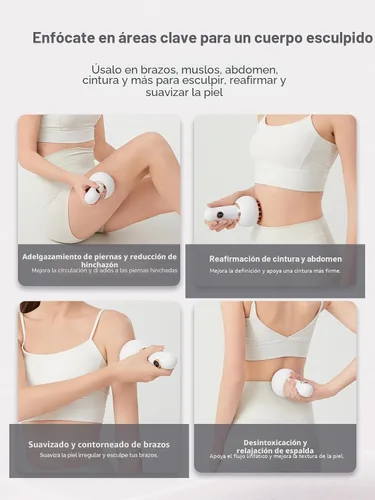 Vista 4 de Masajeador de drenaje linfático y herramienta de masaje anticelulitis, reduce las estrías y la celulitis, para piernas, brazos y vientre, máquina