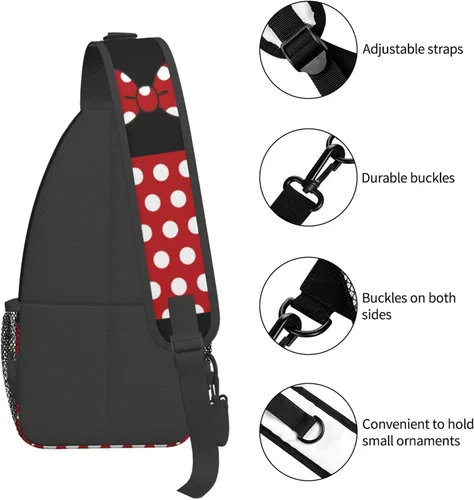 Vista 5 de Red Spider Pecho Sling Bag Casual Para Mujeres y Hombres Crossbody Sling Mochila Bandolera Bolsa De Hombro Para Viajes Senderismo Gimnasio