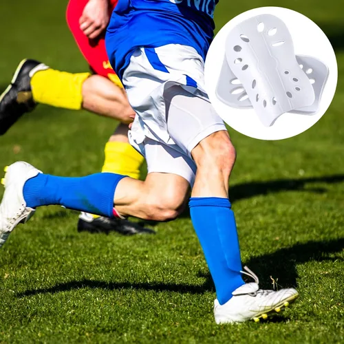Vista 7 de HINZIC 2 pares de espinilleras de fútbol para niños pequeños y adultos, mangas transpirables para juegos de fútbol de niños y niñas, cojín protector