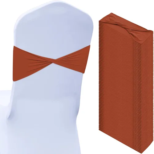 Vista 23 de Kinlop 50 Piezas Bandas de Spandex para Sillas Lazos Bandas para Sillas Bandas Deslizantes para Fundas Bandas Elásticas Lazos Sin Hebilla Azul