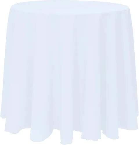 Vista 62 de Ultimate Textile 96in Round Tablecloth - Polyester Linen Table Cloth, Machine Washable, Stain & Wrinkle Resistant, Seamless Design for Events - Aqua