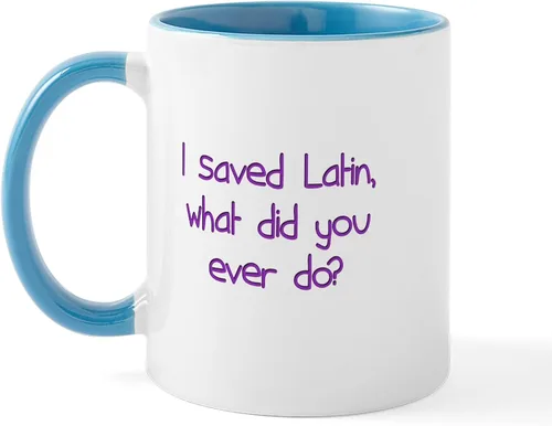 Vista 4 de CafePress I Saved Latin Mug Taza de café de cerámica de 11 oz (11.0 fl oz)