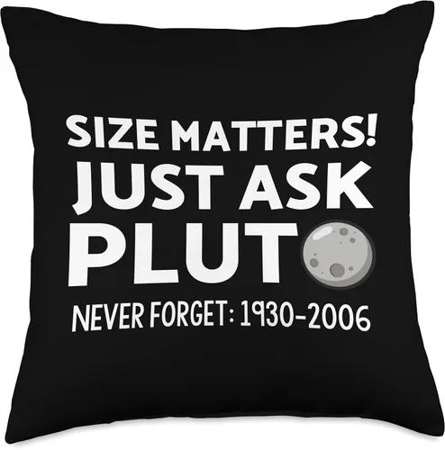 Vista 4 de Size Matters Just Ask Pluto Never Forget Pluto Almohada de 16 x 16 pulgadas, multicolor