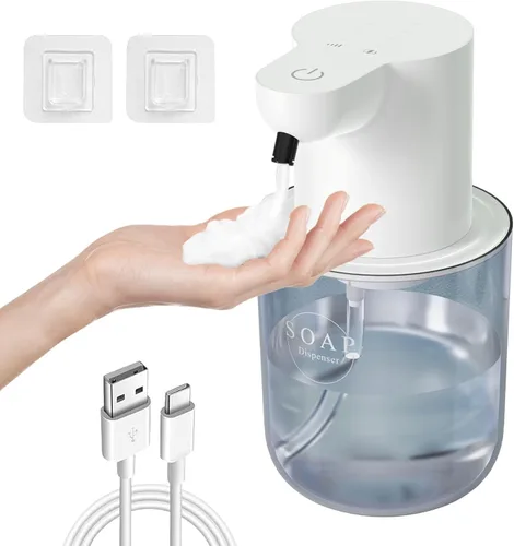 Vista 7 de Dispensador automático de jabón espumoso recargable sin contacto de 13.53 onzas / 13.5 fl oz con montaje en pared y dispensador de jabón eléctrico