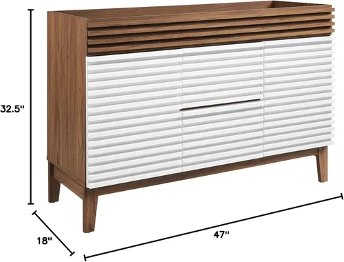 Vista 30 de Modway Render 23.5" tocador de baño en nogal (lavabo no incluido)