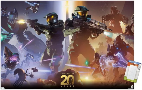 Vista 16 de Trends International Halo - Póster de pared de 20 años, 22.4 pulgadas de largo x 14.7 pulgadas, versión enmarcada en madera de granero