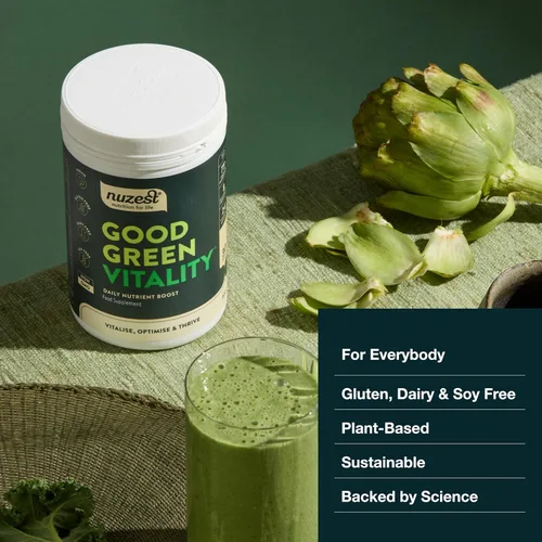 Vista 9 de Nuzest Greens Powder Good Green Vitality - Vitaminas, minerales y superalimentos - Suplemento multivitamínico vegano 0.35 oz (paquete de 5)